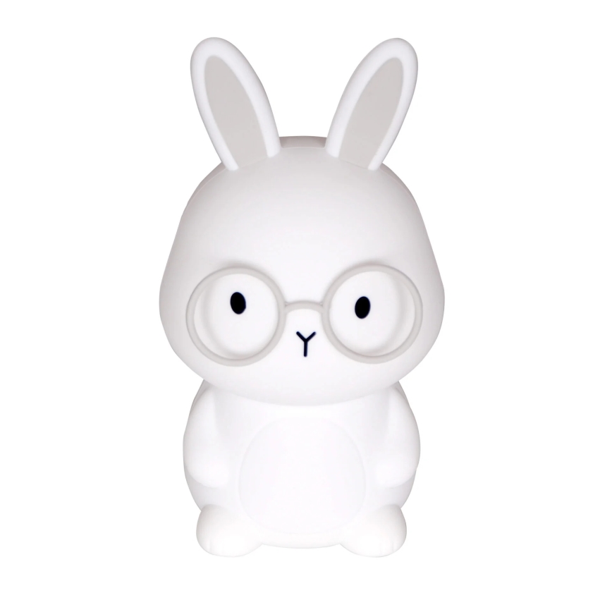 LED RGBW Lámpara táctil infantil regulable FLORKA LED/1W/5V USB 1200 mAh conejito blanco/gris