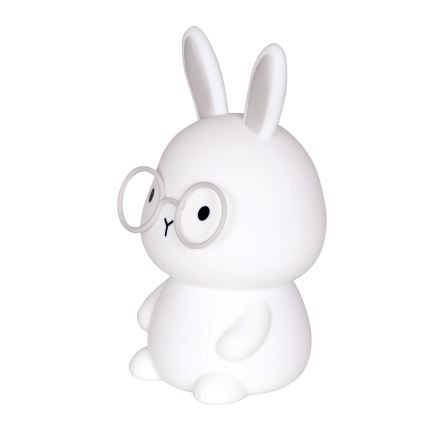 LED RGBW Lámpara táctil infantil regulable FLORKA LED/1W/5V USB 1200 mAh conejito blanco/gris