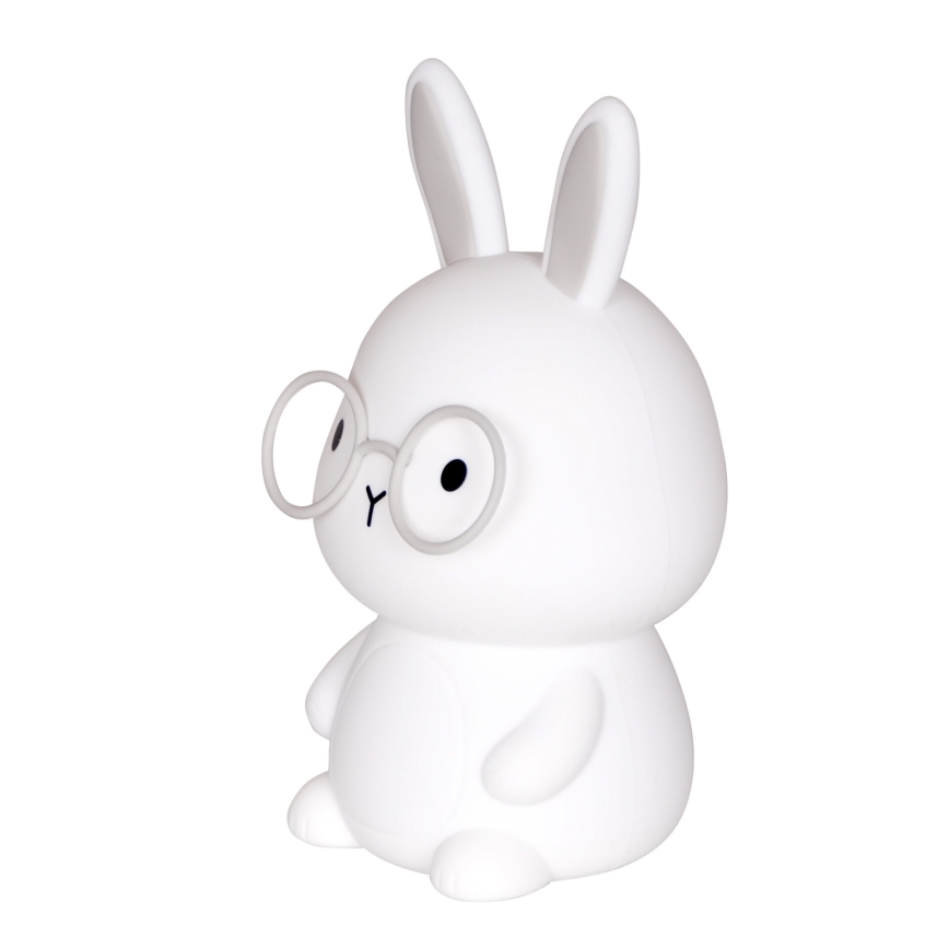 LED RGBW Lámpara táctil infantil regulable FLORKA LED/1W/5V USB 1200 mAh conejito blanco/gris