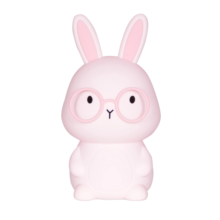 LED RGBW Lámpara táctil infantil regulable FLORKA LED/1W/5V USB 1200 mAh conejito rosa