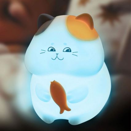 LED RGBW Lámpara táctil infantil regulable GATTO LED/1W/3,7V 1200 mAh