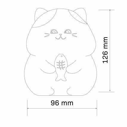 LED RGBW Lámpara táctil infantil regulable GATTO LED/1W/3,7V 1200 mAh