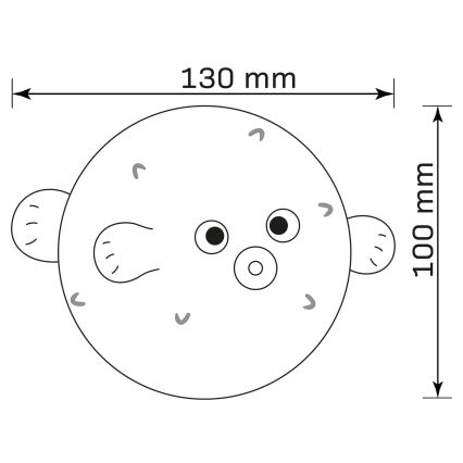 LED RGBW Lámpara táctil infantil regulable HELA LED/1W/5V USB 1200 mAh pez rosa
