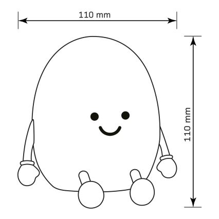 LED RGBW Lámpara táctil infantil regulable POTATO LED/2W/5V USB 1200 mAh patata