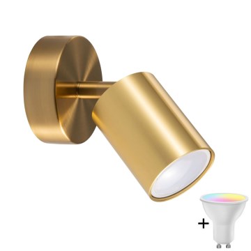 LED RGBW regulable aplique de pared orientable GOLDI 1xGU10/6,5W/230V 2700-6500K Wi-Fi dorado