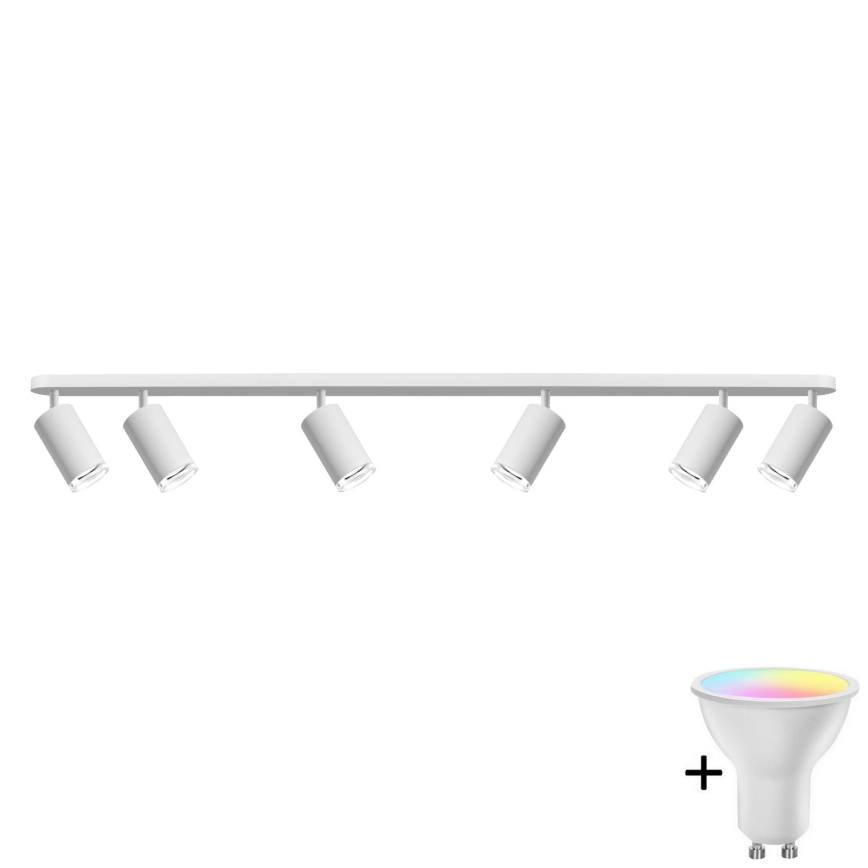 LED RGBW regulable foco empotrable para baño TURYN 6xGU10/6,5W/230V 2700-6500K Wi-Fi IP44 blanco