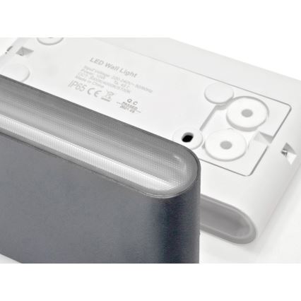 LED2 - Aplique LED de exterior FLAT 2xLED/3W/230V IP65 3000K/4000K/5700K negro