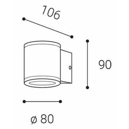 LED2 - Aplique para exterior MIDO 1xGU10/50W/230V antracita IP54
