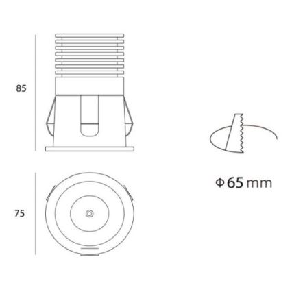 LED2 - Foco LED empotrable RAY LED/10W/ 230V blanco IP44