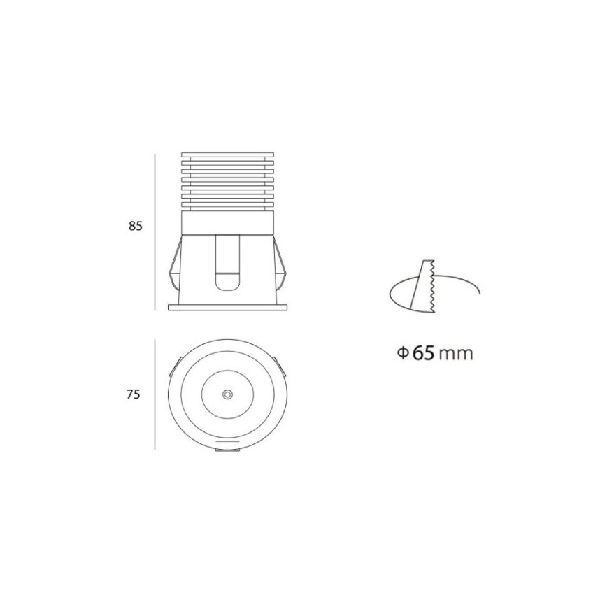 LED2 - Foco LED empotrable RAY LED/10W/ 230V blanco IP44
