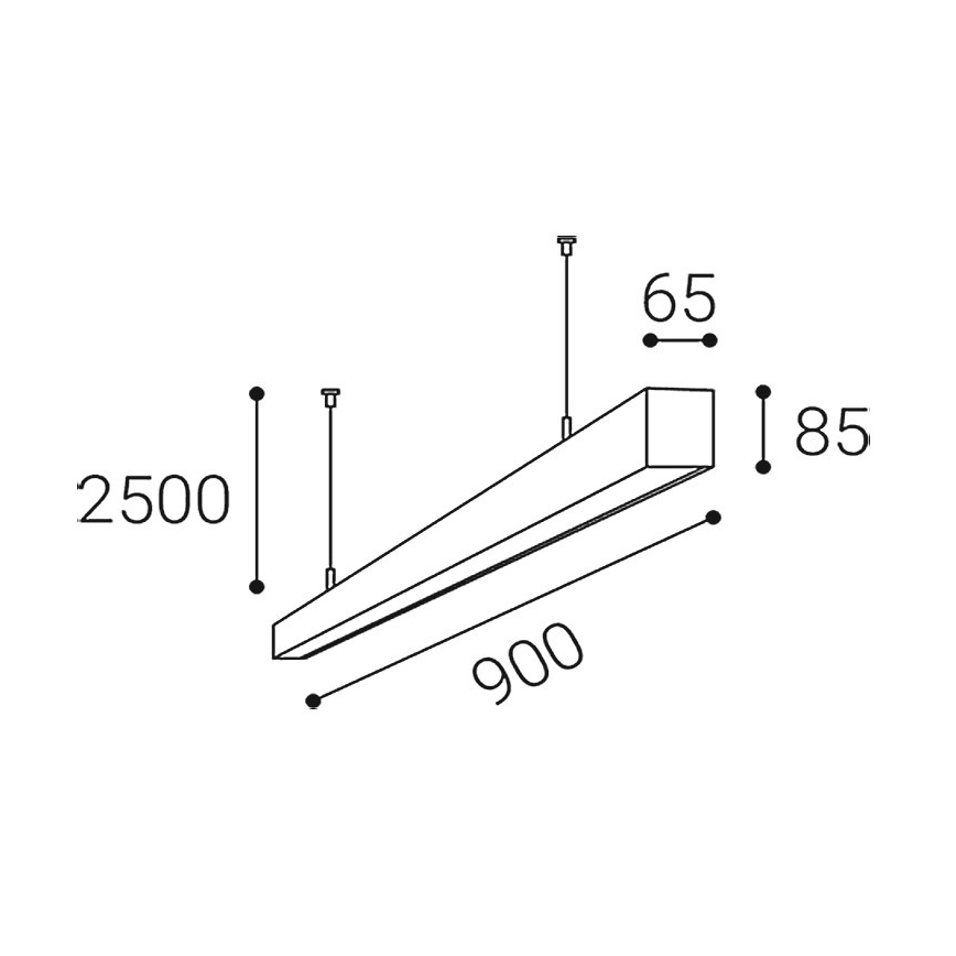 LED2 - Lámpara colgante LED con cable LINO LED/24W/230V 3000K/3500K/4000K 90 cm negra