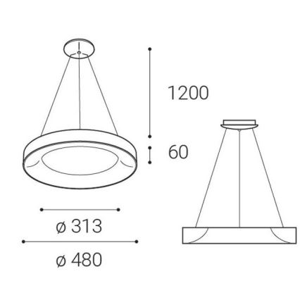 LED2 - Lámpara de araña de cable LED BELLA LED/40W/230V 3000/4000K negro
