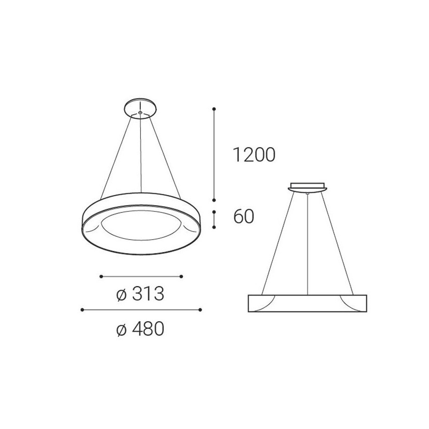 LED2 - Lámpara de araña de cable LED BELLA LED/40W/230V 3000/4000K negro
