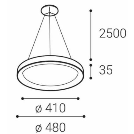 LED2 - Lámpara de araña de cable LED BELLA SLIM LED/38W/230V 3000/4000K blanco