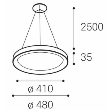 LED2 - Lámpara de araña de cable LED BELLA SLIM LED/38W/230V 3000/4000K negro