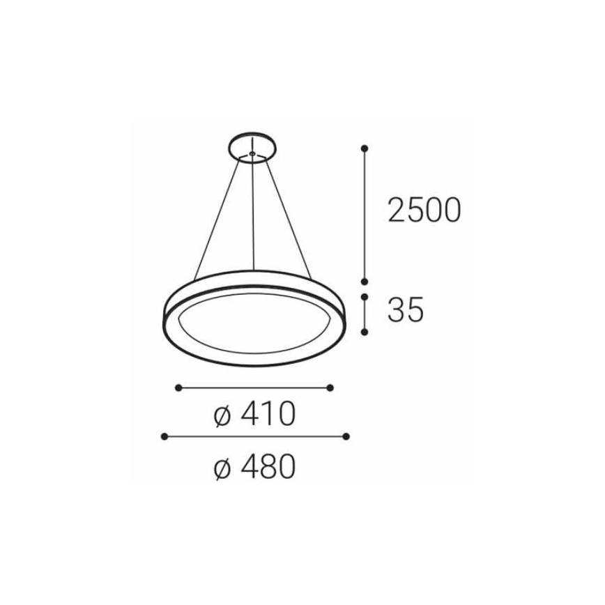 LED2 - Lámpara de araña de cable LED BELLA SLIM LED/38W/230V 3000/4000K negro