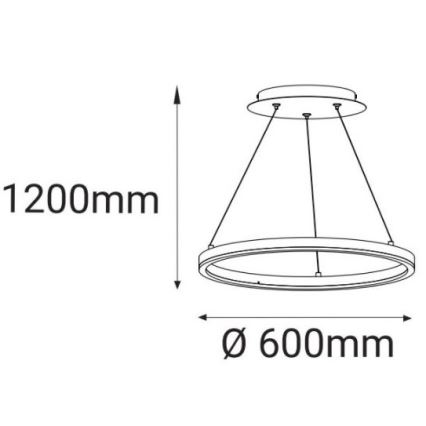 LED2 - Lámpara de araña LED de cable CIRCLE LED/42W/230V