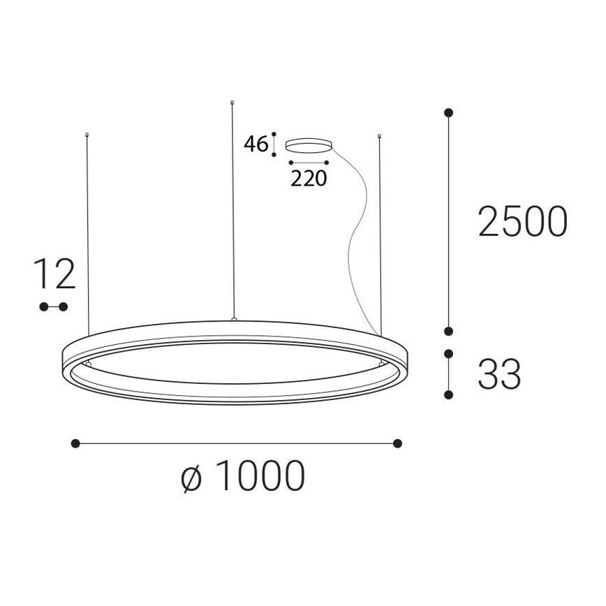 LED2 - Lámpara de araña LED regulable CIRCLE LED/80W/230V 3000K/4000K diá. 100 cm blanco