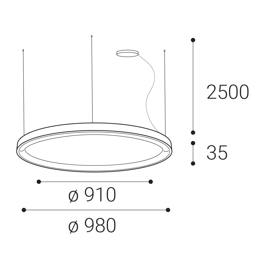 LED2 - Lámpara de araña LED regulable con cable BELLA LED/80W/230V 3000K/4000K blanco