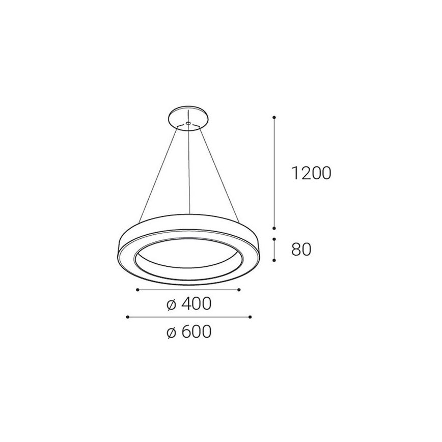 LED2 - Lámpara de araña LED regulable con cable SATURN LED/50W/230V 3000K/4000K blanco