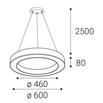 LED2 - Lámpara de araña LED regulable con cable SATURN LED/50W/230V 3000K/4000K negro