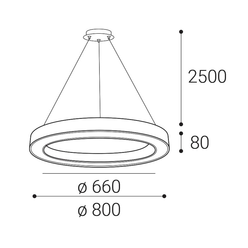 LED2 - Lámpara de araña LED regulable con cable SATURN LED/60W/230V 3000K/4000K blanco