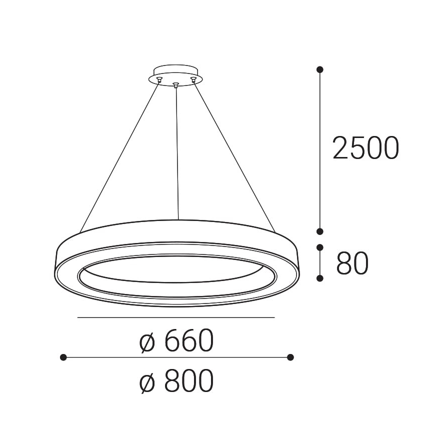 LED2 - Lámpara de araña LED regulable con cable SATURN LED/60W/230V 3000K/4000K negro