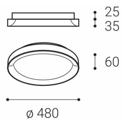 LED2 - Lámpara de techo LED BELLA SLIM LED/38W/230V 3000/4000K negro