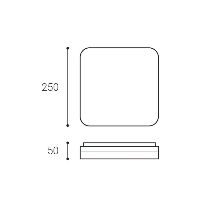 LED2 - Lámpara de techo LED SQUARE LED/12W/230V IP54 3000/4000/5700K