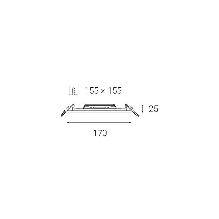 LED2 - Lámpara empotrada para baño SLIM LED/15W/230V IP43 CRI 90