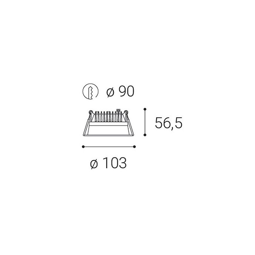LED2 - Lámpara empotrable de baño LED regulable ZETA LED/10W/230V 3000K IP44