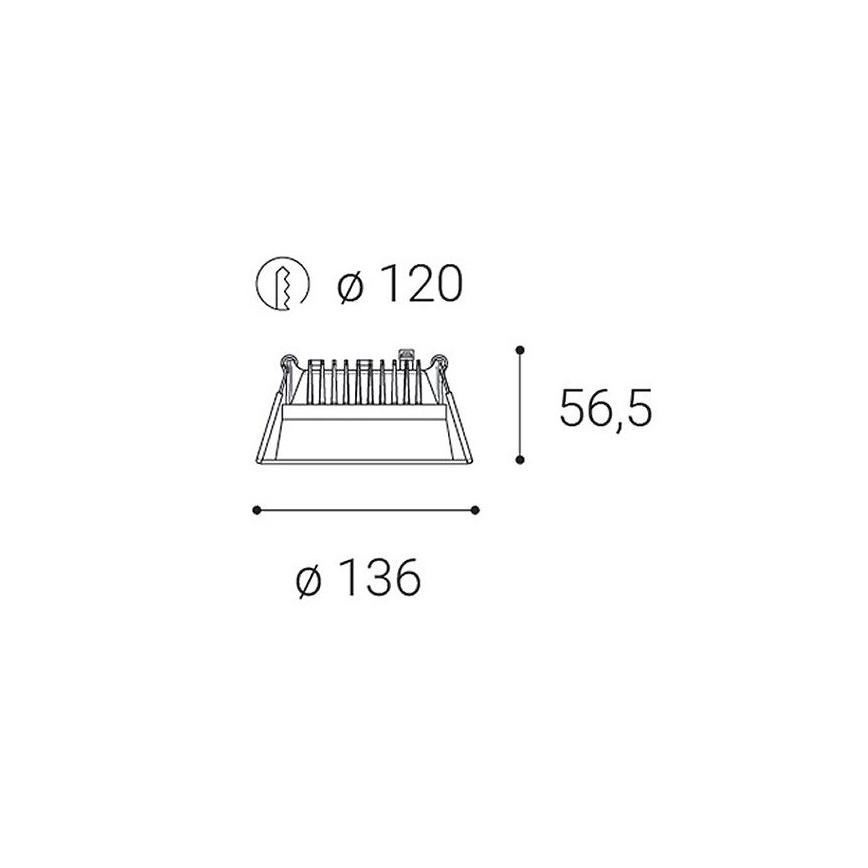 LED2 - Lámpara empotrable de baño LED regulable ZETA LED/15W/230V 4000K IP44