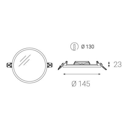 LED2 - Lámpara empotrada para baño SLIM LED/10W/230V IP43 CRI 90