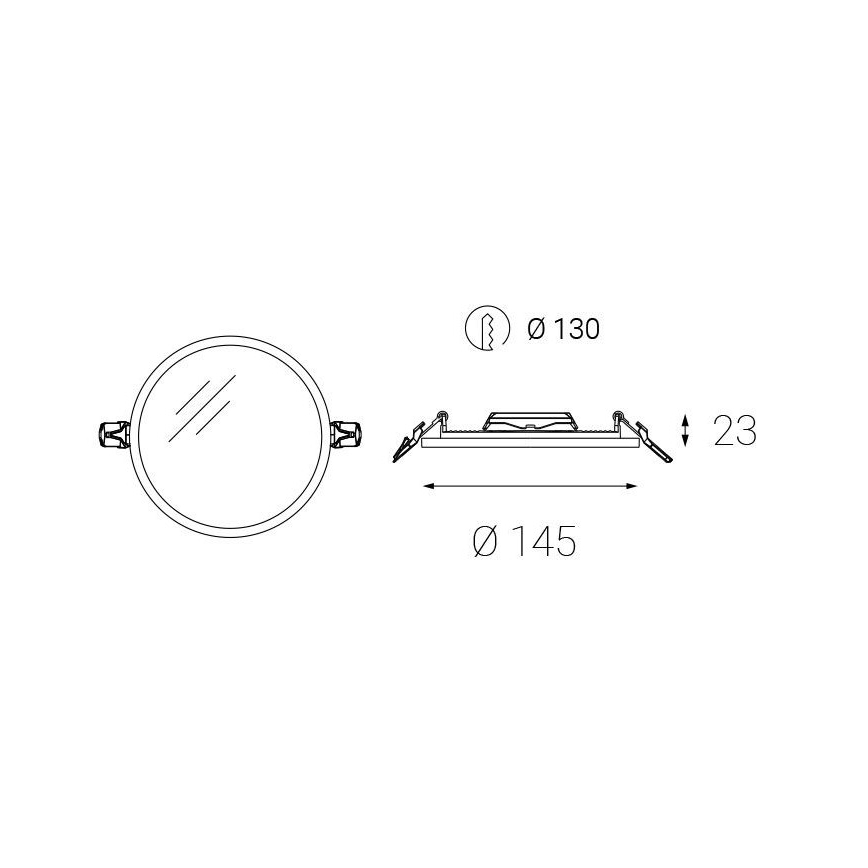 LED2 - Lámpara empotrada para baño SLIM LED/10W/230V IP43 CRI 90