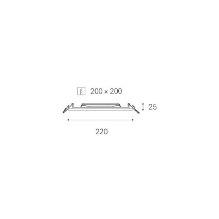 LED2 - Lámpara empotrada para baño SLIM LED/20W/230V IP43 CRI 90