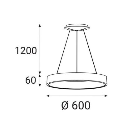 LED2 - Lámpara LED colgante BELLA LED/50W/230V 3000K diá. 60 cm blanco