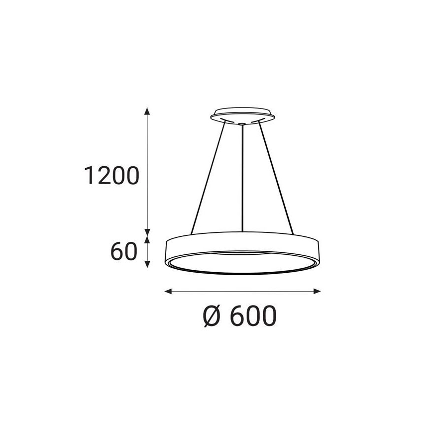 LED2 - Lámpara LED colgante BELLA LED/50W/230V 3000K diá. 60 cm blanco