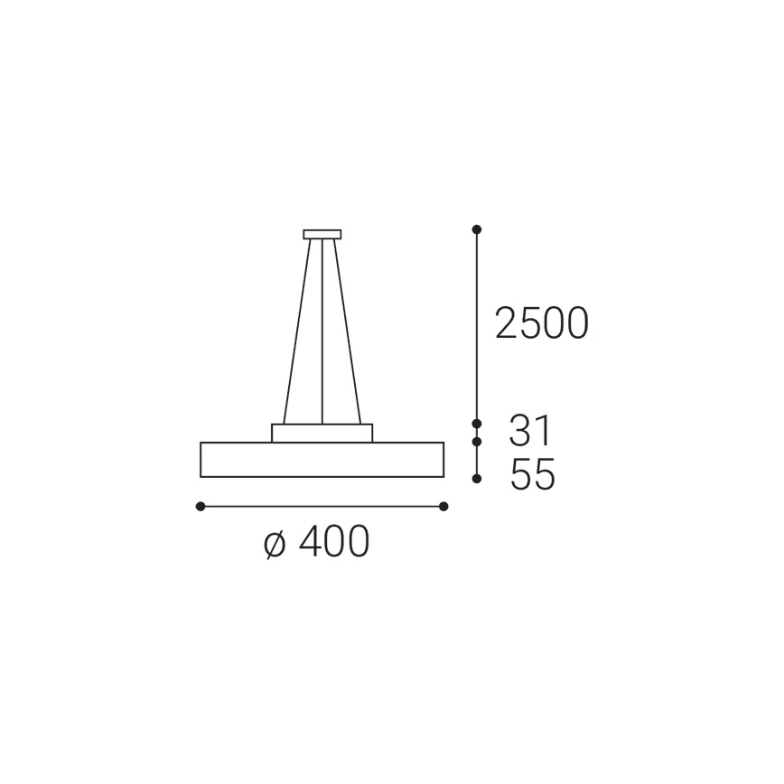 LED2 - Lámpara LED colgante ROTO LED/48W/230V 2700K/3300K/4000K IP40 blanco diá. 40 cm