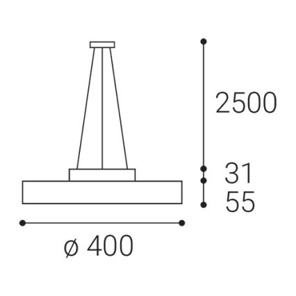 LED2 - Lámpara LED colgante ROTO LED/48W/230V 2700K/3300K/4000K IP40 negro diá. 40 cm