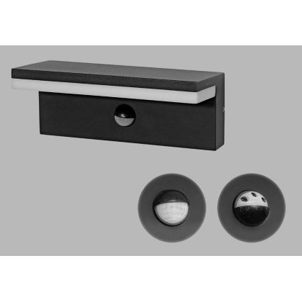 LED2 - Aplique LED de exterior con sensor HUGO LED/9W/230V IP54 3000K/4000K