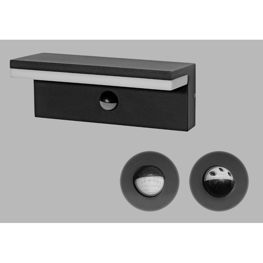 LED2 - Aplique LED de exterior con sensor HUGO LED/9W/230V IP54 3000K/4000K