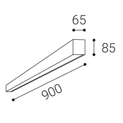 LED2 - Plafón LED LINO LED/24W/230V 3000/3500/4000K 90 cm negro