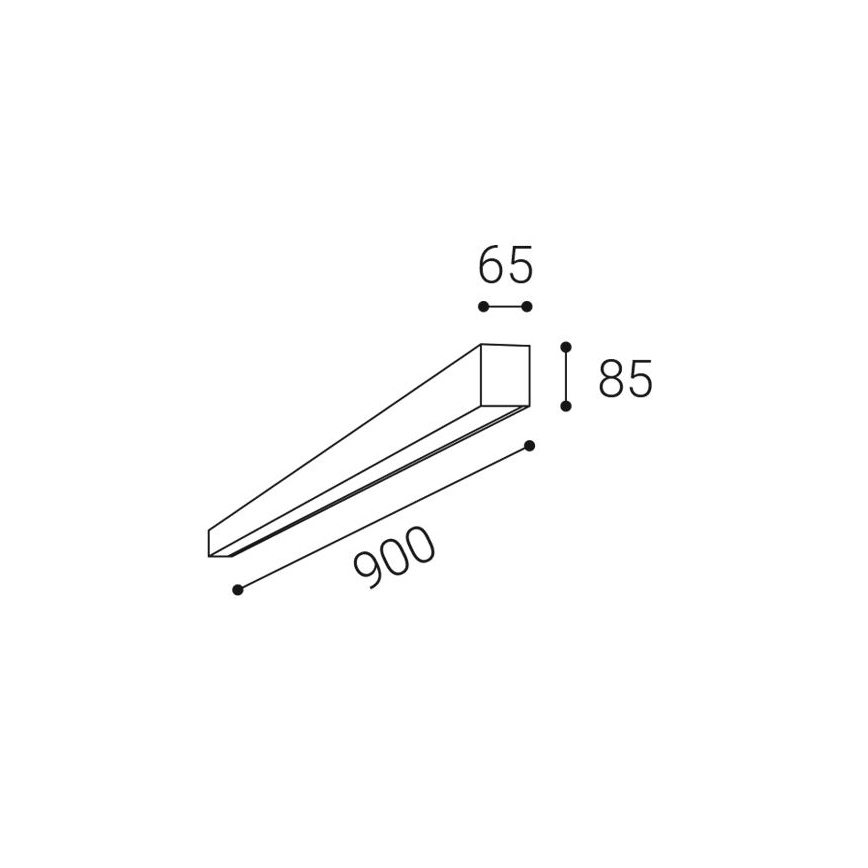 LED2 - Plafón LED LINO LED/24W/230V 3000/3500/4000K 90 cm negro