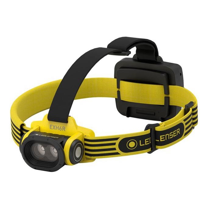 Ledlenser EXH6R - Linterna frontal recargable LED con regulación de intensidad/1900 mAh IP68 250 lm 15 h amarilla