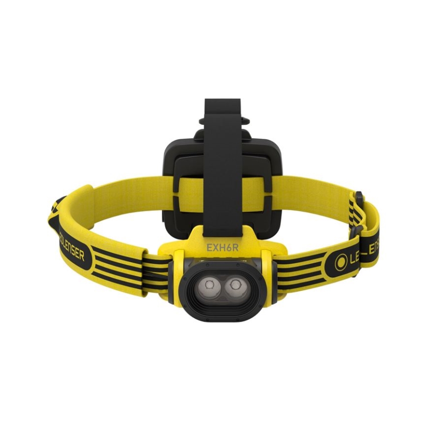 Ledlenser EXH6R - Linterna frontal recargable LED con regulación de intensidad/1900 mAh IP68 250 lm 15 h amarilla