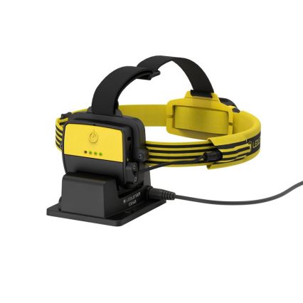Ledlenser EXH6R - Linterna frontal recargable LED con regulación de intensidad/1900 mAh IP68 250 lm 15 h amarilla
