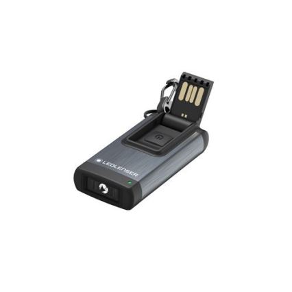 Ledlenser K4R GRAY - linterna de bolsillo LED recargable y regulable, batería 180 mAh, protección IP2X, 120 lm