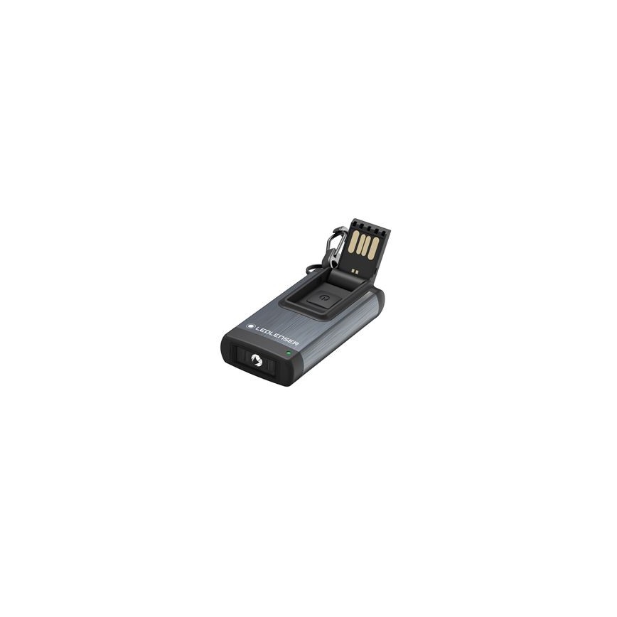Ledlenser K4R GRAY - linterna de bolsillo LED recargable y regulable, batería 180 mAh, protección IP2X, 120 lm