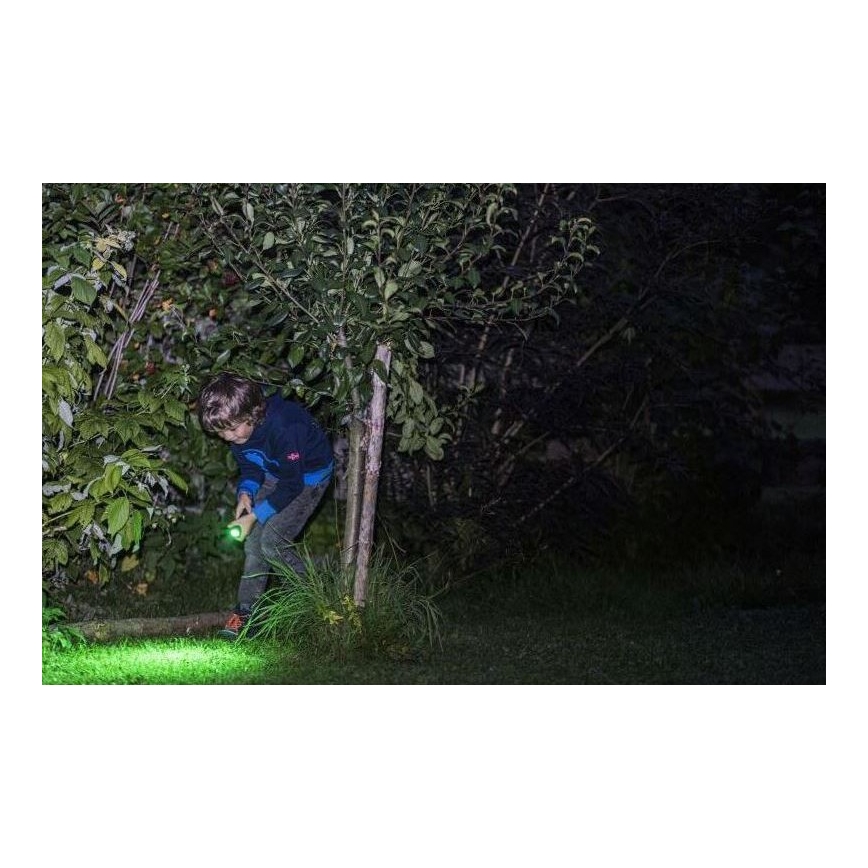 Ledlenser KIDBEAM4 DINO - Linterna infantil LED regulable LED/2xAAA IP44 verde