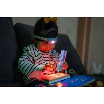 Ledlenser KIDBEAM4 RAINBOW - Linterna infantil LED regulable LED/2xAAA IP44 violeta